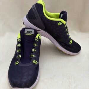 Nike Lunarglide 5 Neon Green and Purple Athletic Shoes